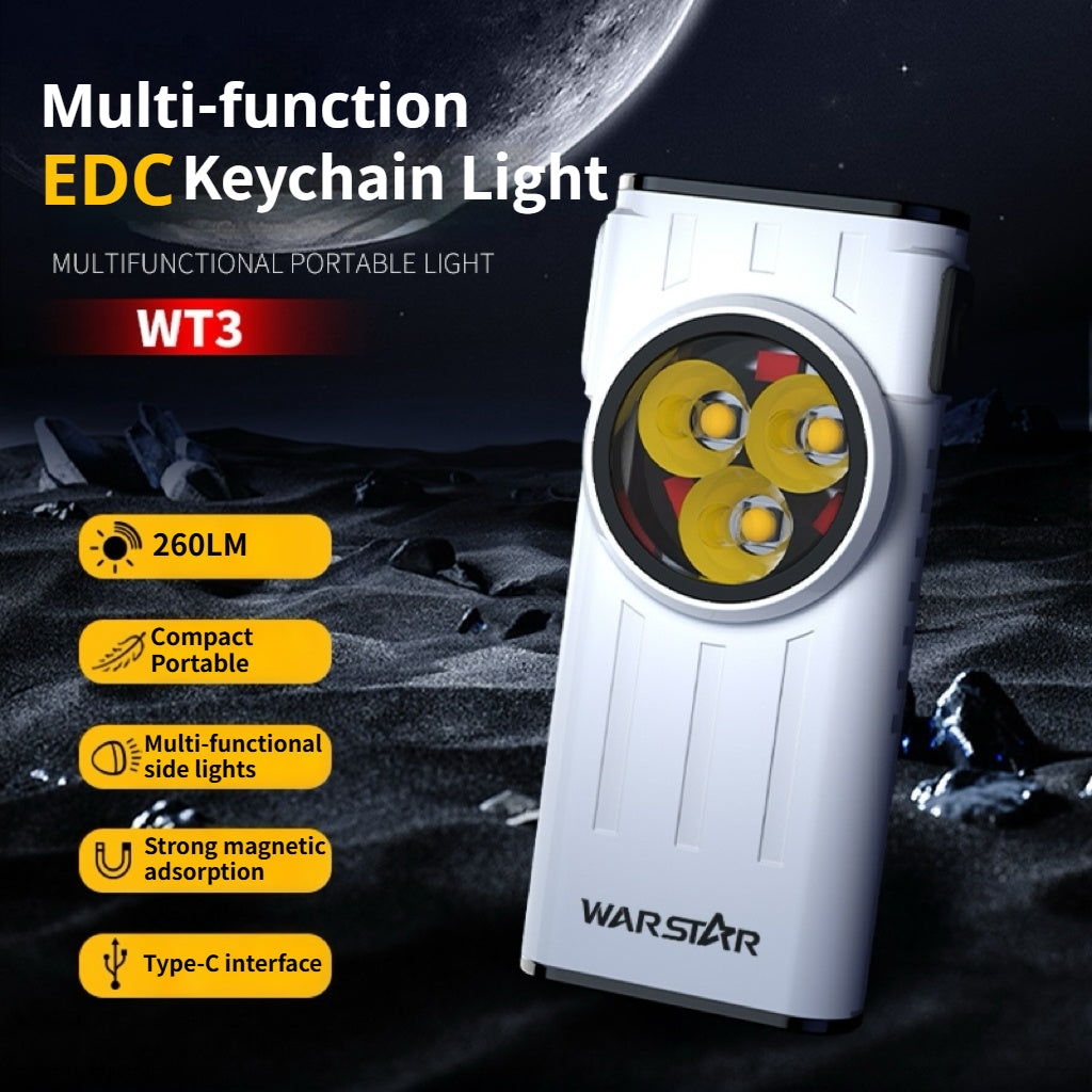 WT3 Ultra-Thin Magnetic Mini Alarm Keychain Light