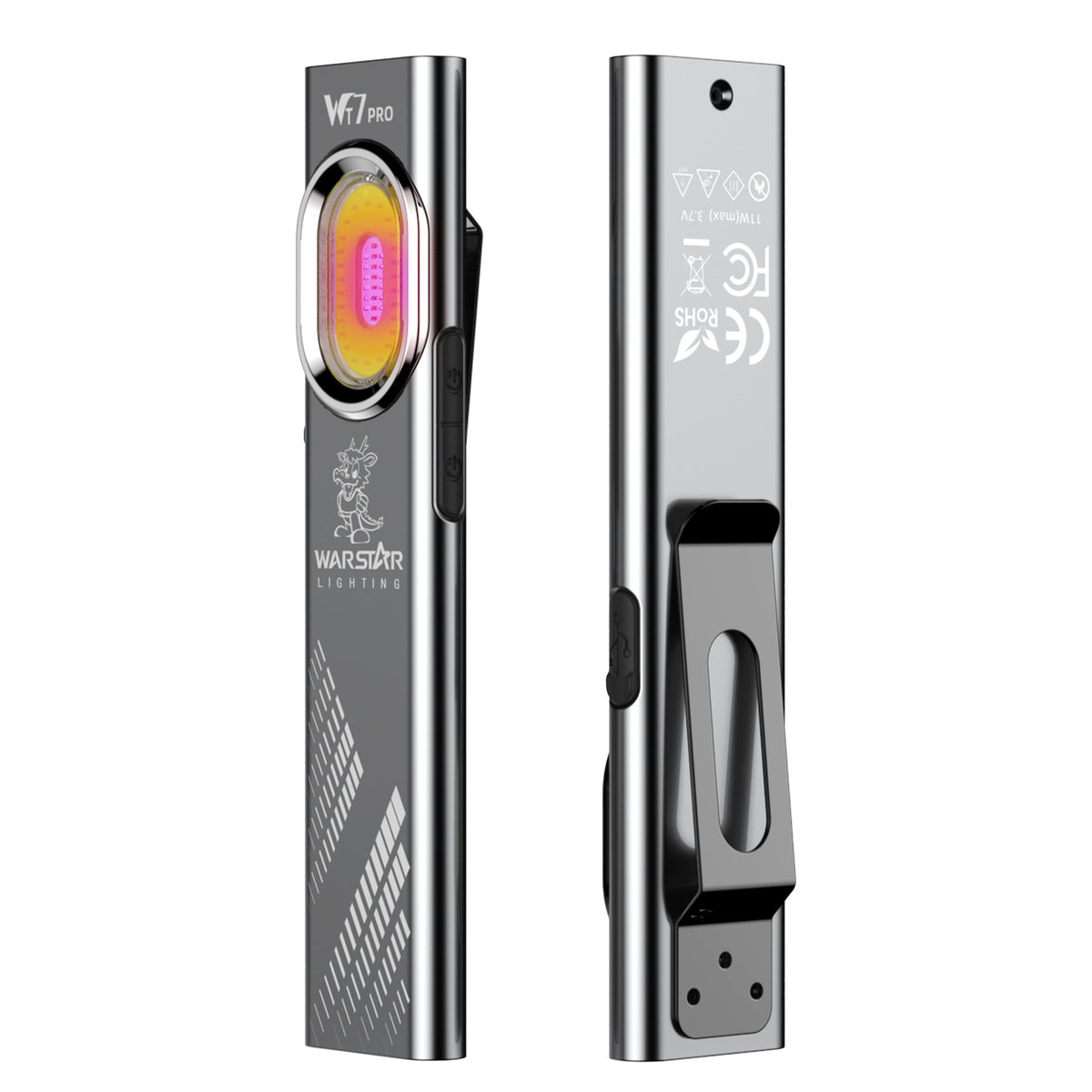 WT7 Pro Ultra-Thin Dual-Light UV Pocket Light