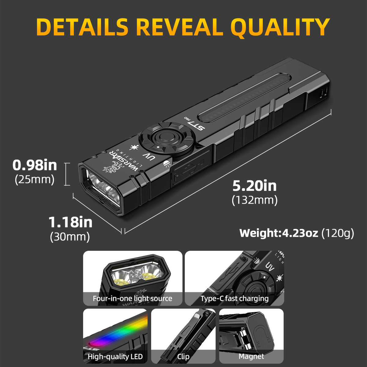 ST7 Tail switch Tactical Flashlight